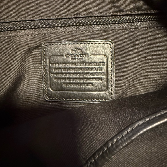 Coach Black Leather Shoulder Bag with Gold Accents - Picture 5 of 5